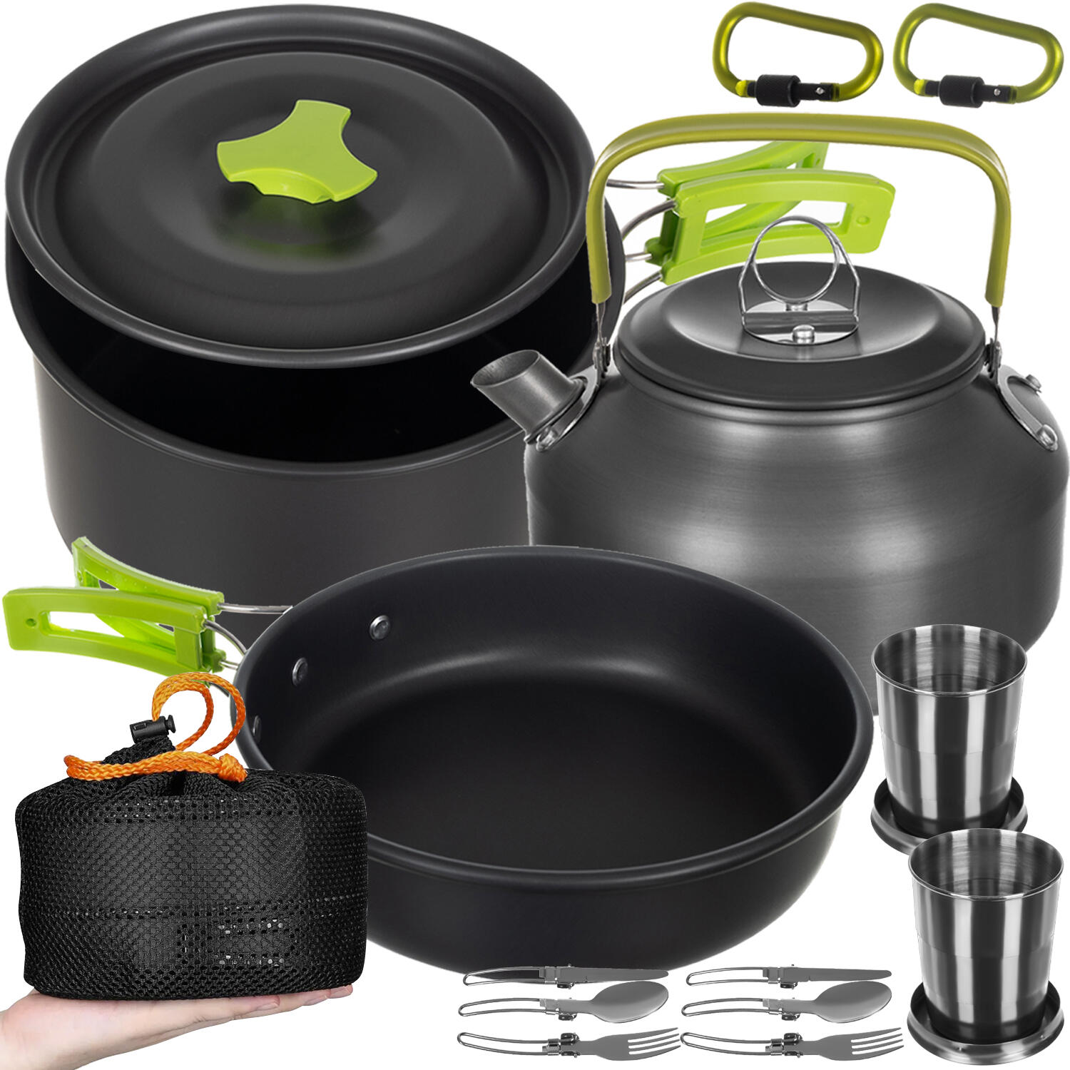 TRIZAND Nádobí kempingové sada 18 ks