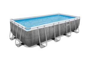BESTWAY Piscine hors sol rectangle Power Steel 549 x 274 x 122 cm rotin gris