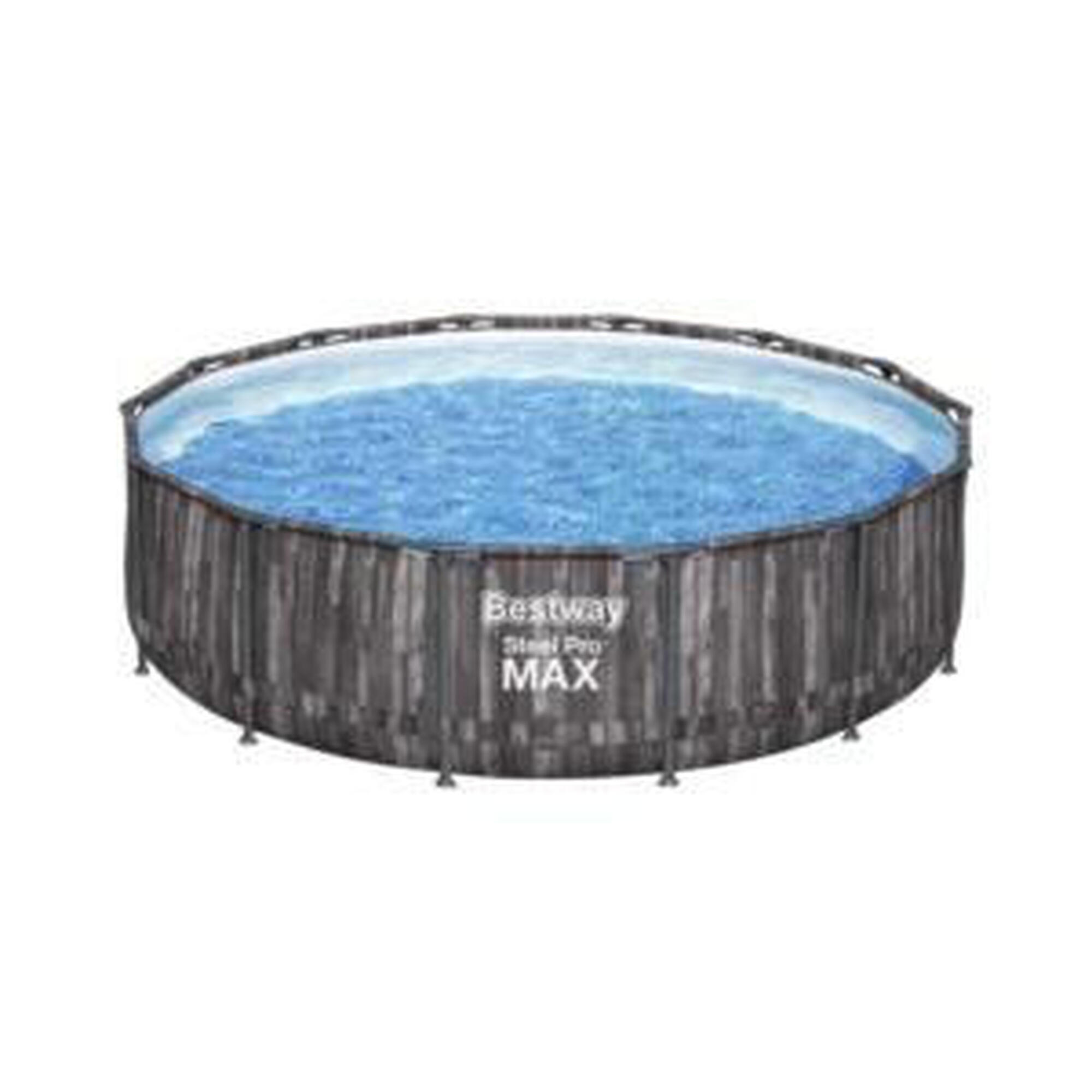 Piscina Natação Piscina Desmontável Tubular Bestway Steel Pro Max Design Madeira