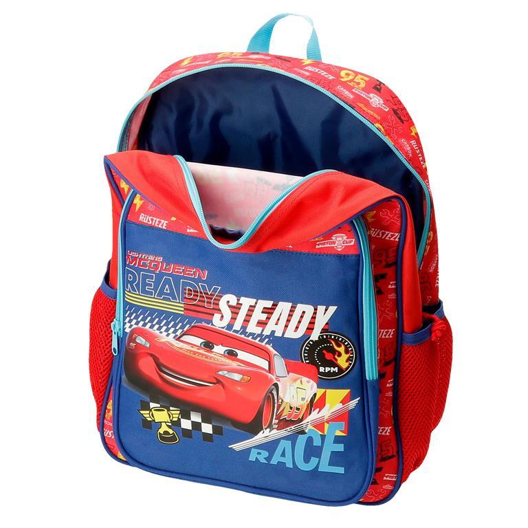 Mochila escolar Niño Disney Cars Lets race  40 cm Rojo