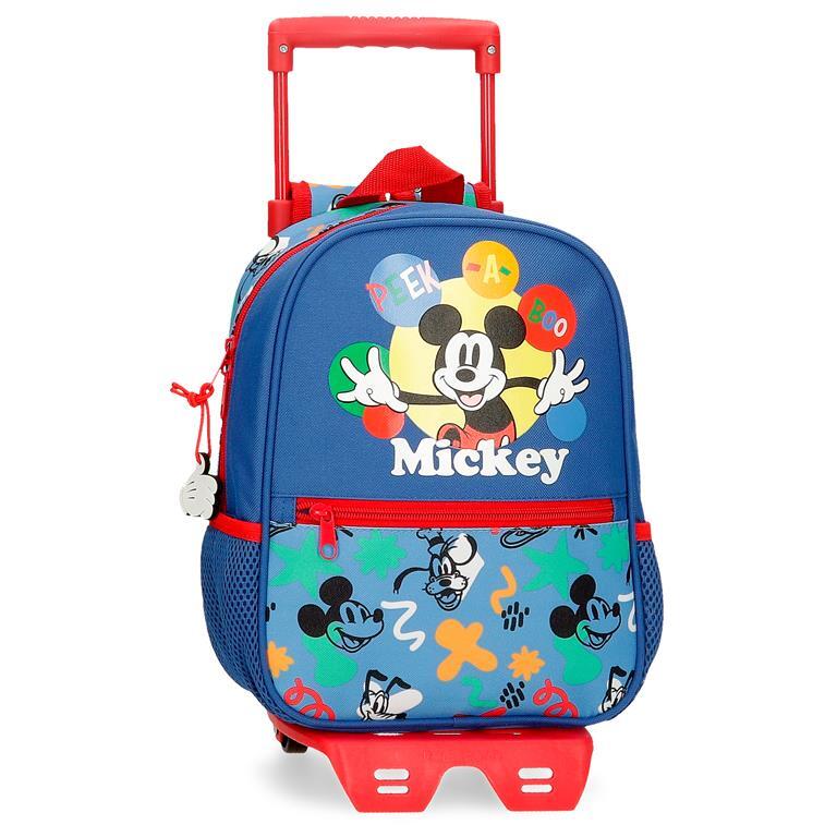 Disney - Sac À Dos Scolaire Garçon Disney Mickey Peek A Boo Avec Chariot 28 Cm Bleu - Sac À Dos - Bleu - Decathlon