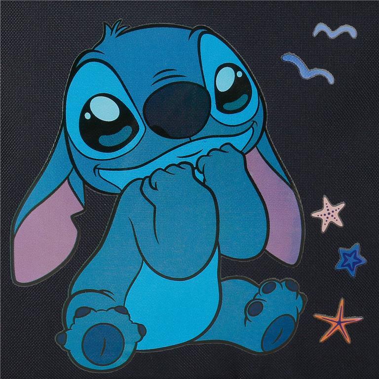 Estuche tres compartimentos Niña Disney Stitch Excited  12 cm Negro