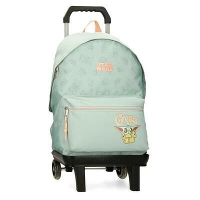 Mochila escolar Unisex Star wars Grogu con carro 44 cm Verde