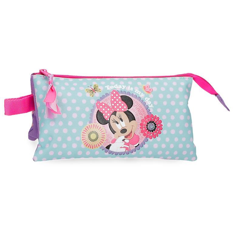 Estuche tres compartimentos Niña Disney Minnie Today is my day  12 cm Morado