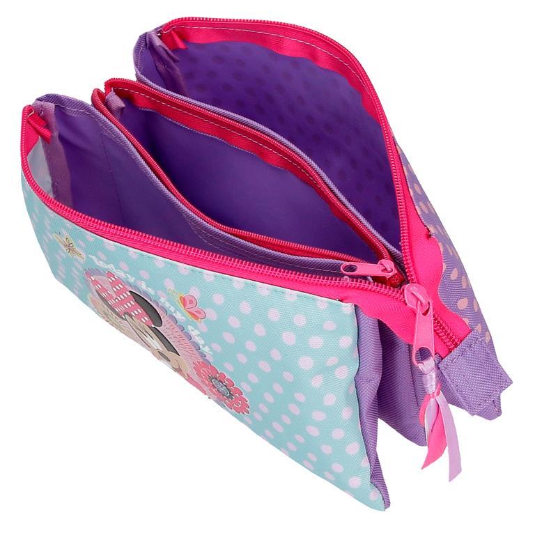 Trousse trois compartiments Fille Disney Minnie Today is my day 12cm Violet 4/5