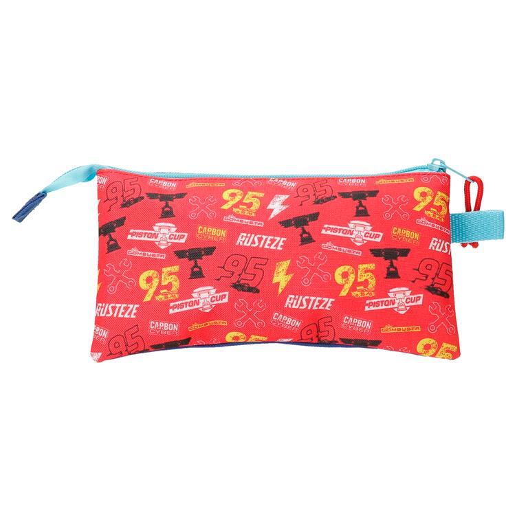 Astuccio tre scomparti Bambino Disney Cars Lets Race 12 cm Rosso 3/6