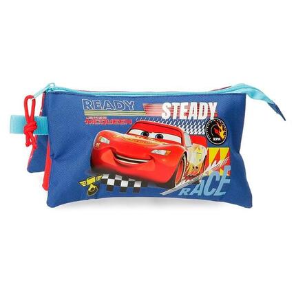 Estuche tres compartimentos Niño Disney Cars Lets race 12 cm Rojo