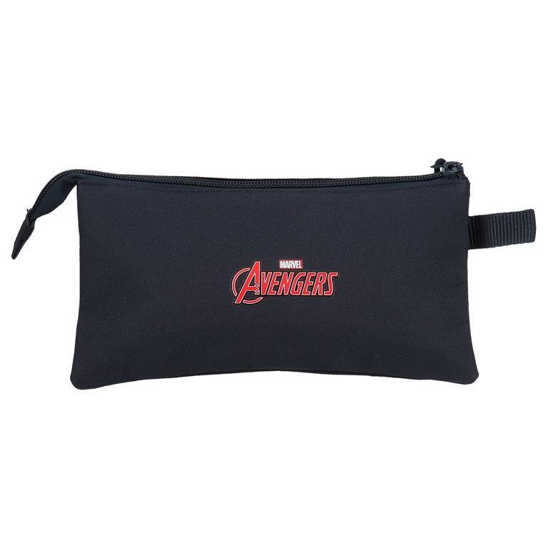 Estuche tres compartimentos Niño Marvel Avengers To the power  12 cm Negro