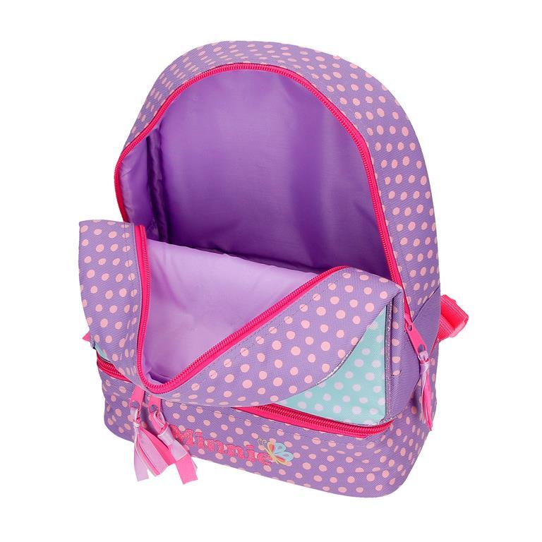 Mochila portamerienda Niña Disney Minnie Today is my day  28 cm Morado