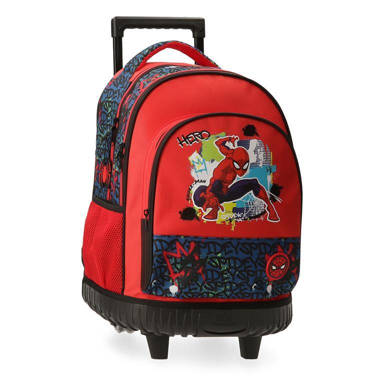 Mochila con ruedas Niño Marvel Spiderman urban  45 cm Rojo