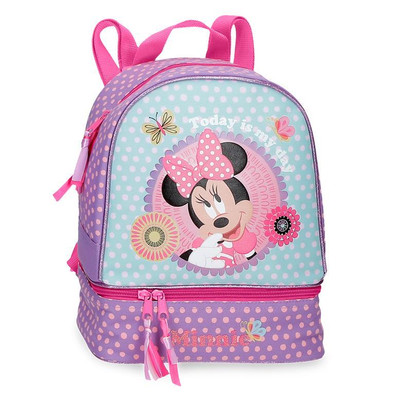 Mochila portamerienda Niña Disney Minnie Today is my day  28 cm Morado