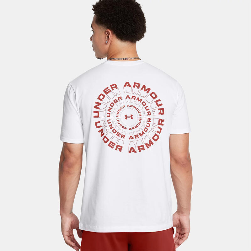 T-shirt Blanc Homme À Motif Radial Under Armour Wordmark