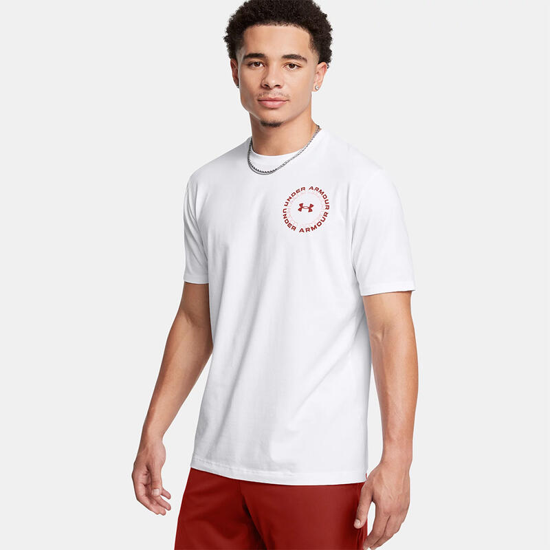 Camiseta Blanca Hombre Con Motivo Radial Under Armour Wordmark