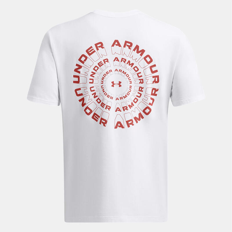 Camiseta Blanca Hombre Con Motivo Radial Under Armour Wordmark