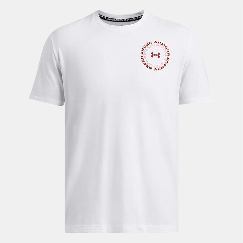 T-shirt Blanc Homme À Motif Radial Under Armour Wordmark