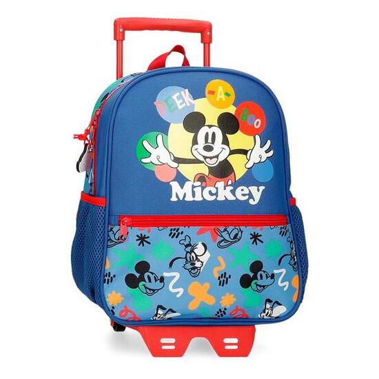 Sac à dos scolaire Garçon Disney Mickey Peek a Boo avec chariot 33 cm Bleu