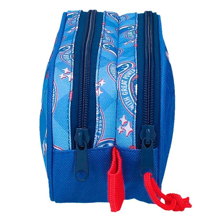 Estuche dos compartimentos Niño Marvel Spidey Power of 3  9 cm Azul