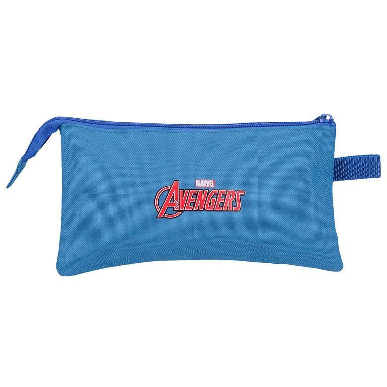 Estojo de três compartimentos menino Marvel Avengers Heroes 12cm Azul 3/6