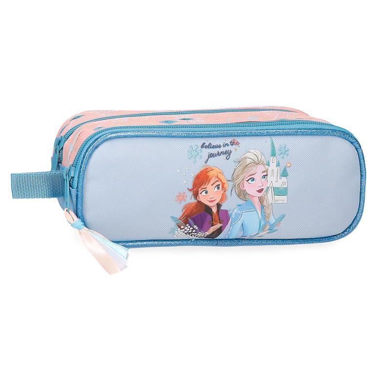 Estuche dos compartimentos Niña Disney Frozen Believe in the journey  9 cm Azul