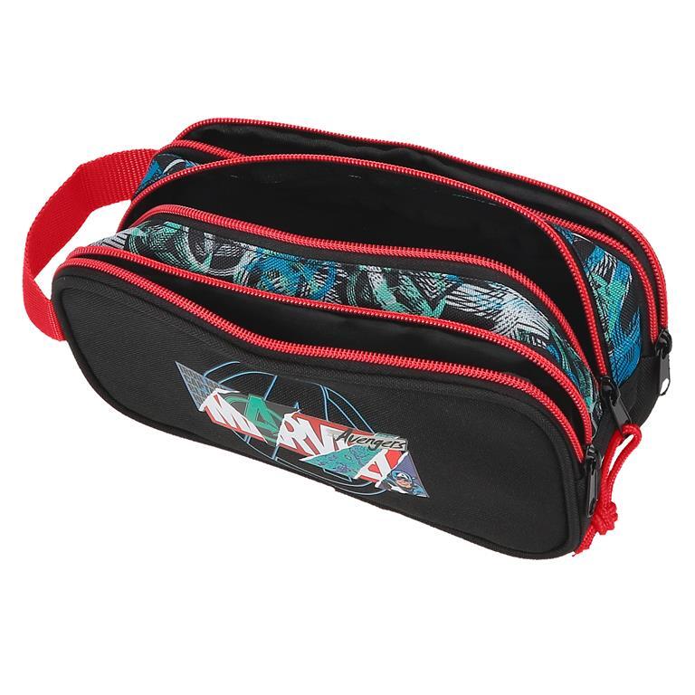 Estojo de três compartimentos menino Marvel Shield 10cm Preto 4/5
