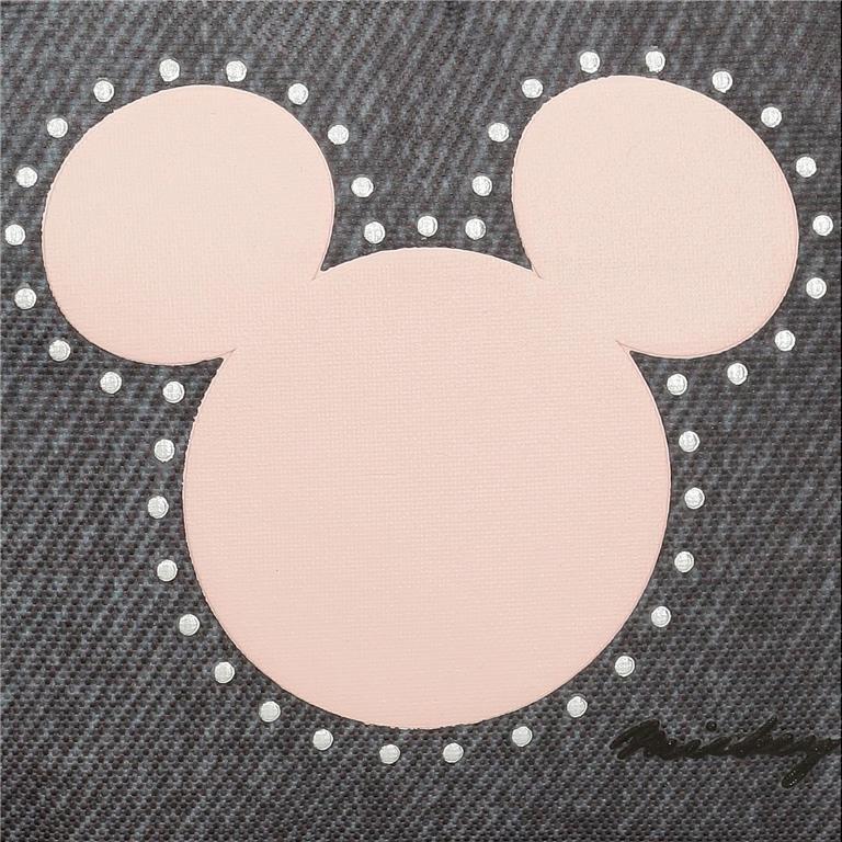 Estuche tres compartimentos Niña Disney Mickey studs  10 cm negro