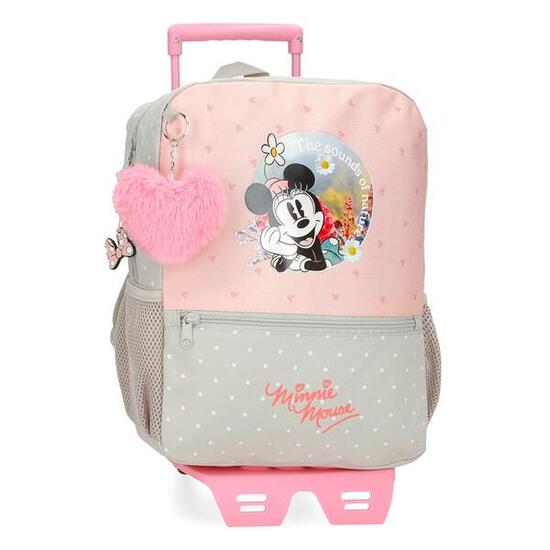 Zaino scolastico Bambina Disney Minnie Wild nature con carrello 33 cm Verde