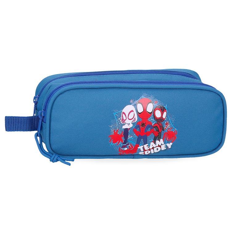 Estuche dos compartimentos Niño Marvel Team Spidey  9 cm Azul