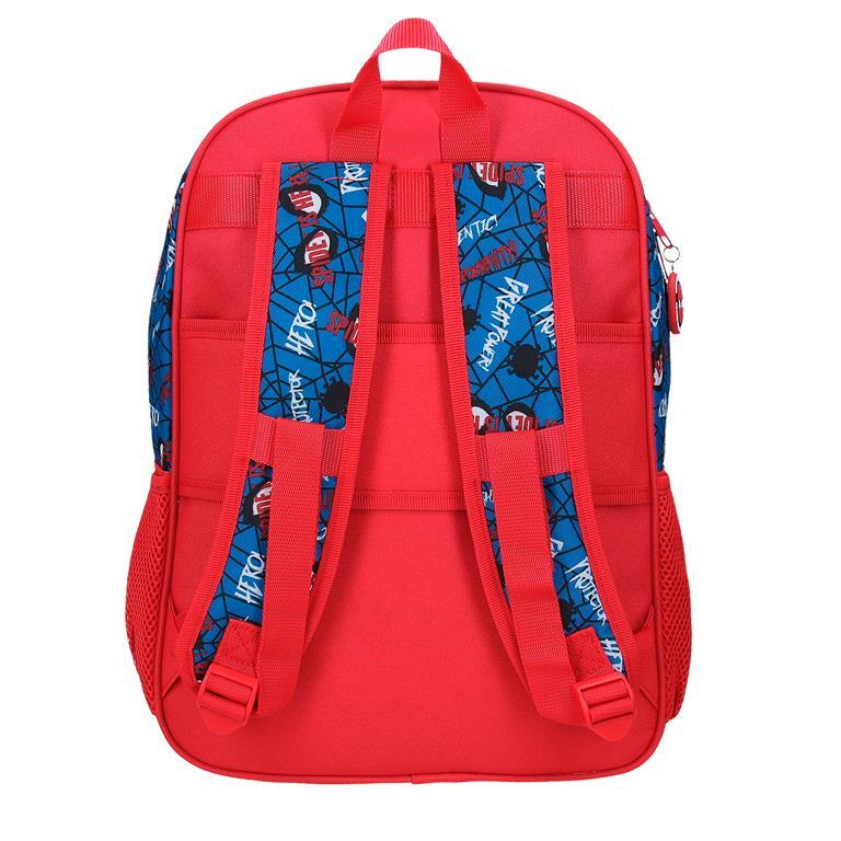 Mochila escolar Niño Marvel Spiderman Authentic dos compartimentos 40 cm Rojo