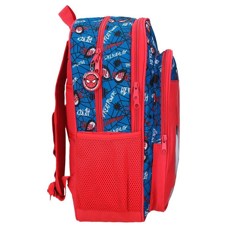 Mochila escolar Niño Marvel Spiderman Authentic dos compartimentos 40 cm Rojo