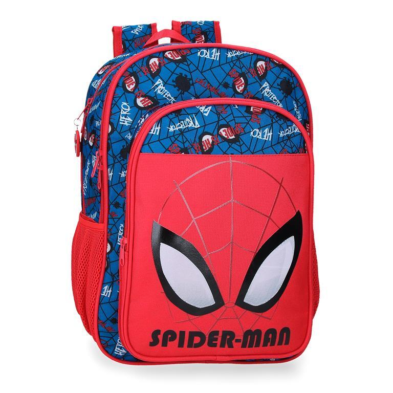 Mochila escolar Niño Marvel Spiderman Authentic dos compartimentos 40 cm Rojo