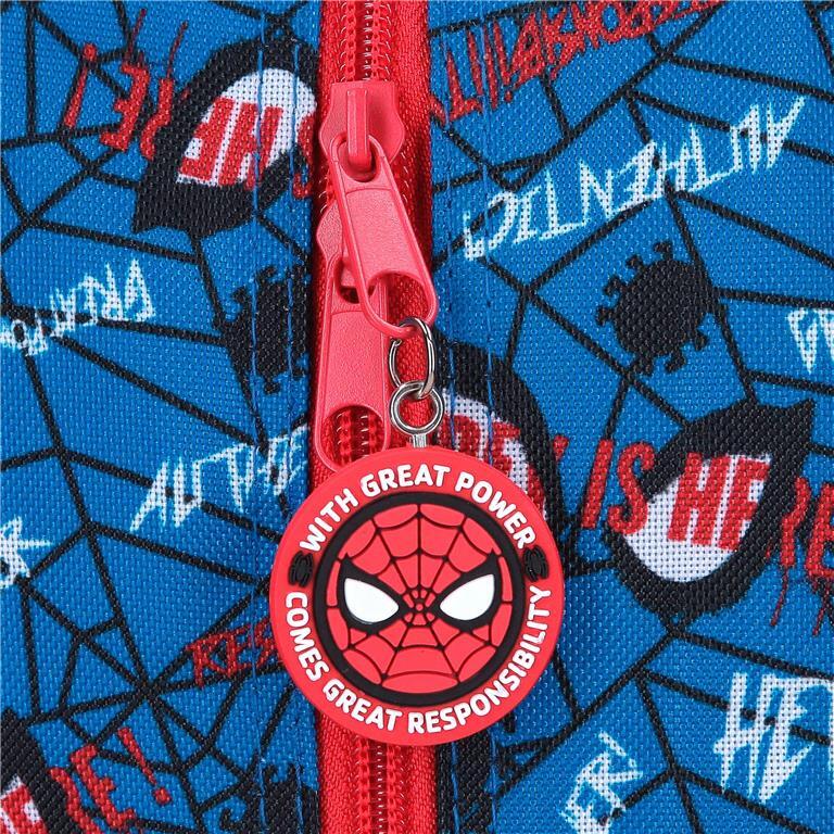 Estuche tres compartimentos Niño Marvel Spiderman Authentic  12 cm Rojo