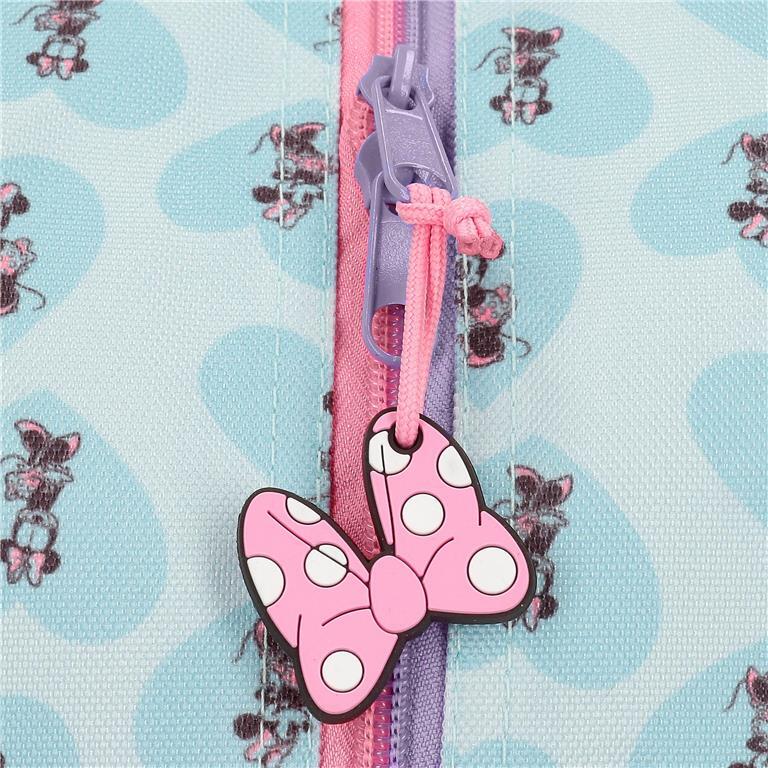 Trousse trois compartiments Fille Disney Minnie My happy place 12cm Bleu 5/5