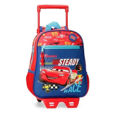 Mochila escolar Niño Disney Cars Lets race con carro 28 cm Rojo