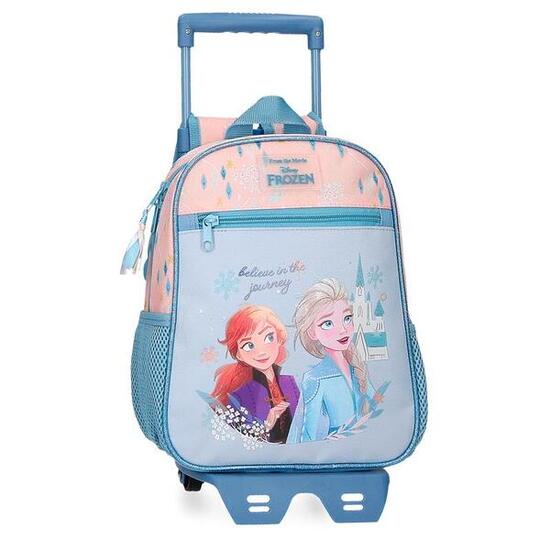 Mochila escolar Niña Disney Frozen Believe in the journey con carro 28 cm Azul