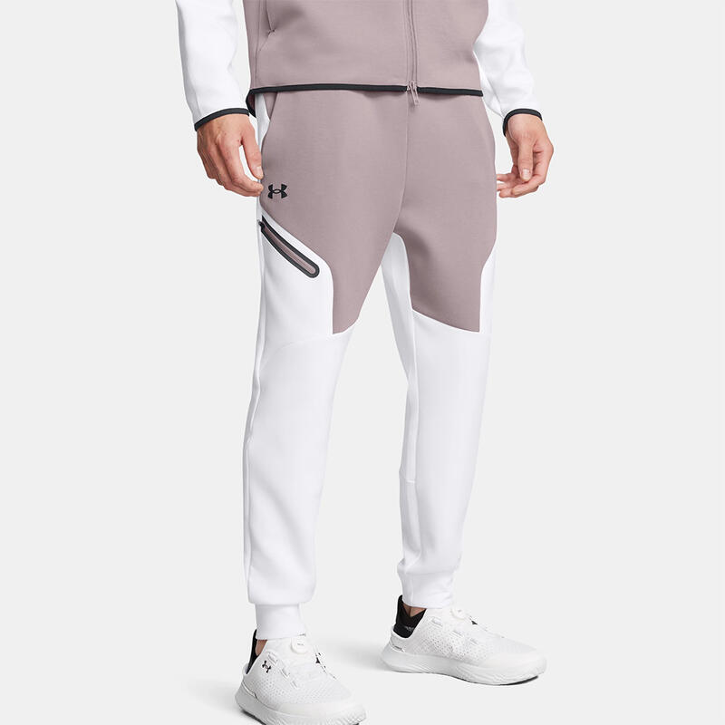Pantaloni de jogging Under Armour Fleece UA De Neoprit pentru bărbați, alb și