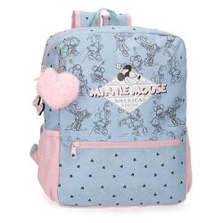 Sac à dos scolaire Fille Disney Minnie American darling 38cm Bleu