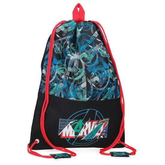 Mochila Saco Niño Marvel Shield 42 cm Negro