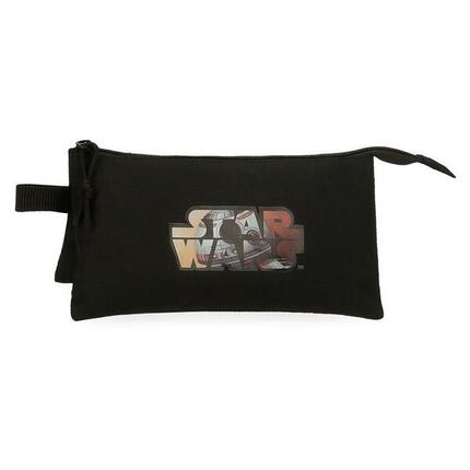 Estuche tres compartimentos Unisex Star wars Retro 12 cm Negro