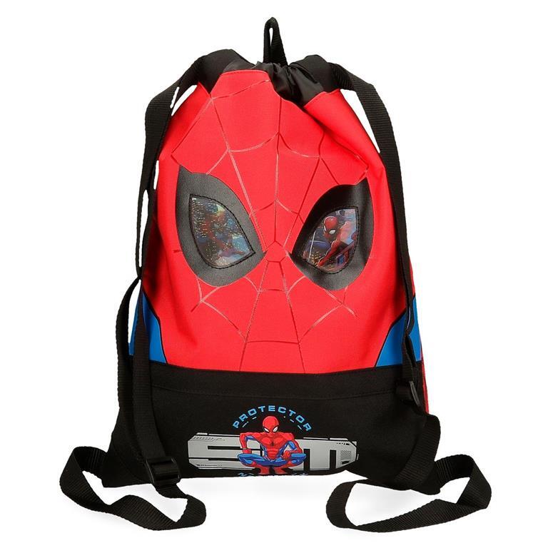 Mochila saco Niño Marvel Spiderman Protector  40 cm Rojo