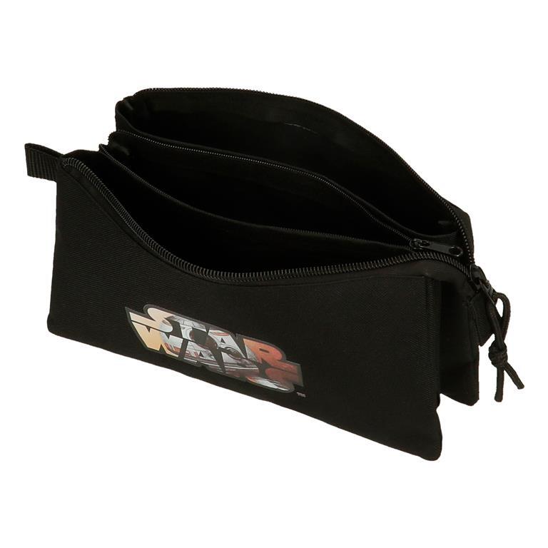 Estuche tres compartimentos Unisex Star wars Retro  12 cm Negro