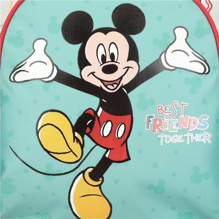 Mochila escolar  Disney Mickey Best Friends Together com carrinho 38cm 7/7