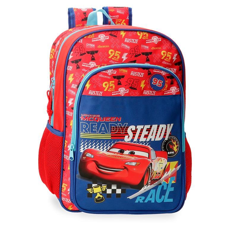 Mochila escolar Niño Disney Cars Lets race  40 cm Rojo