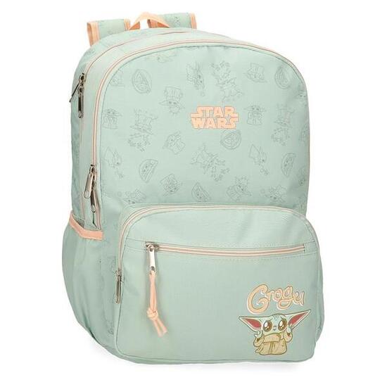 Mochila escolar Unisex Star wars Grogu dos compartimentos 44 cm Verde
