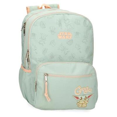 Mochila escolar Unisex Star wars Grogu dos compartimentos 44 cm Verde