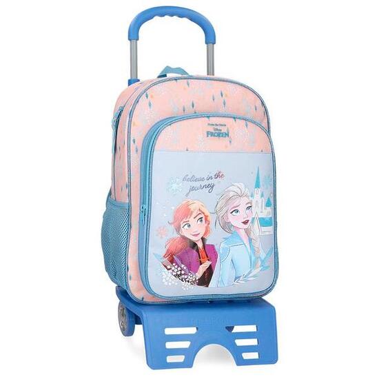 Mochila escolar Niña Disney Frozen Believe in the journey con carro 40 cm Azul