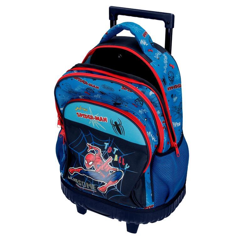 Mochila con ruedas Niño Marvel Spiderman Totally awesome  45 cm Azul