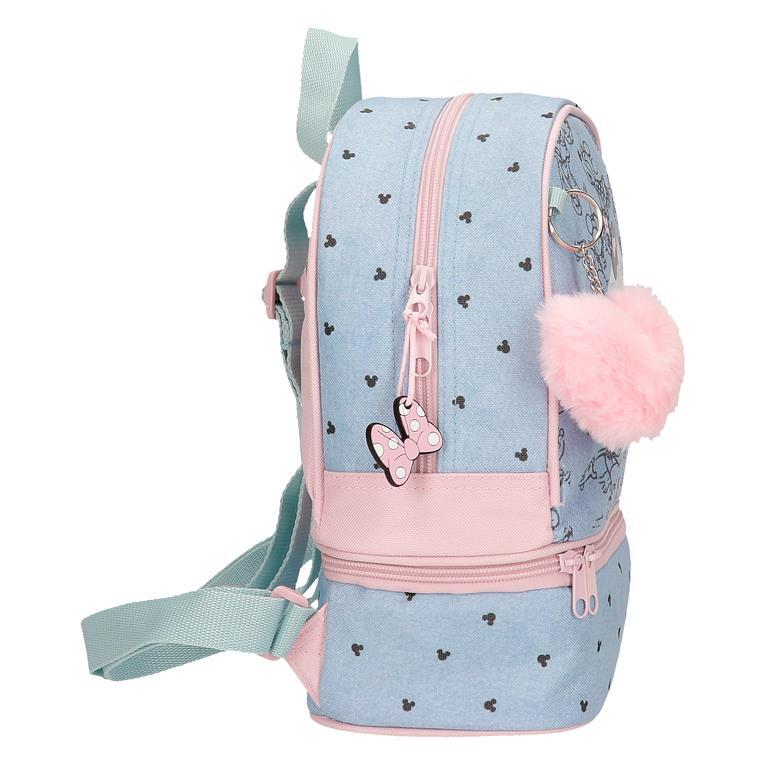 Mochila portamerienda Niña Disney Minnie American darling  28 cm Azul