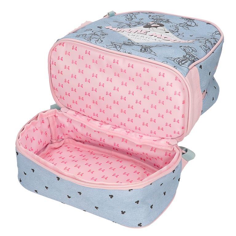 Mochila porta-lanche Menina Disney Minnie American Darling 28cm Azul 5/6