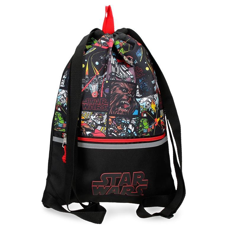 Mochila saco Niño Star Wars Galactic Team  46 cm Negro