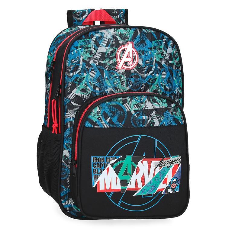 Mochila escolar Niño Marvel Shield dos compartimentos 40 cm Negro